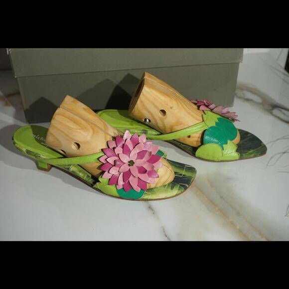 Michael Simon Floral pumps shoes Kitten heel - Picture 3 of 5